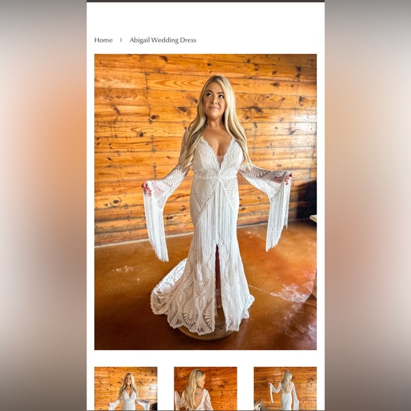 Size 16 boho/western wedding dress - Picture 5 of 8